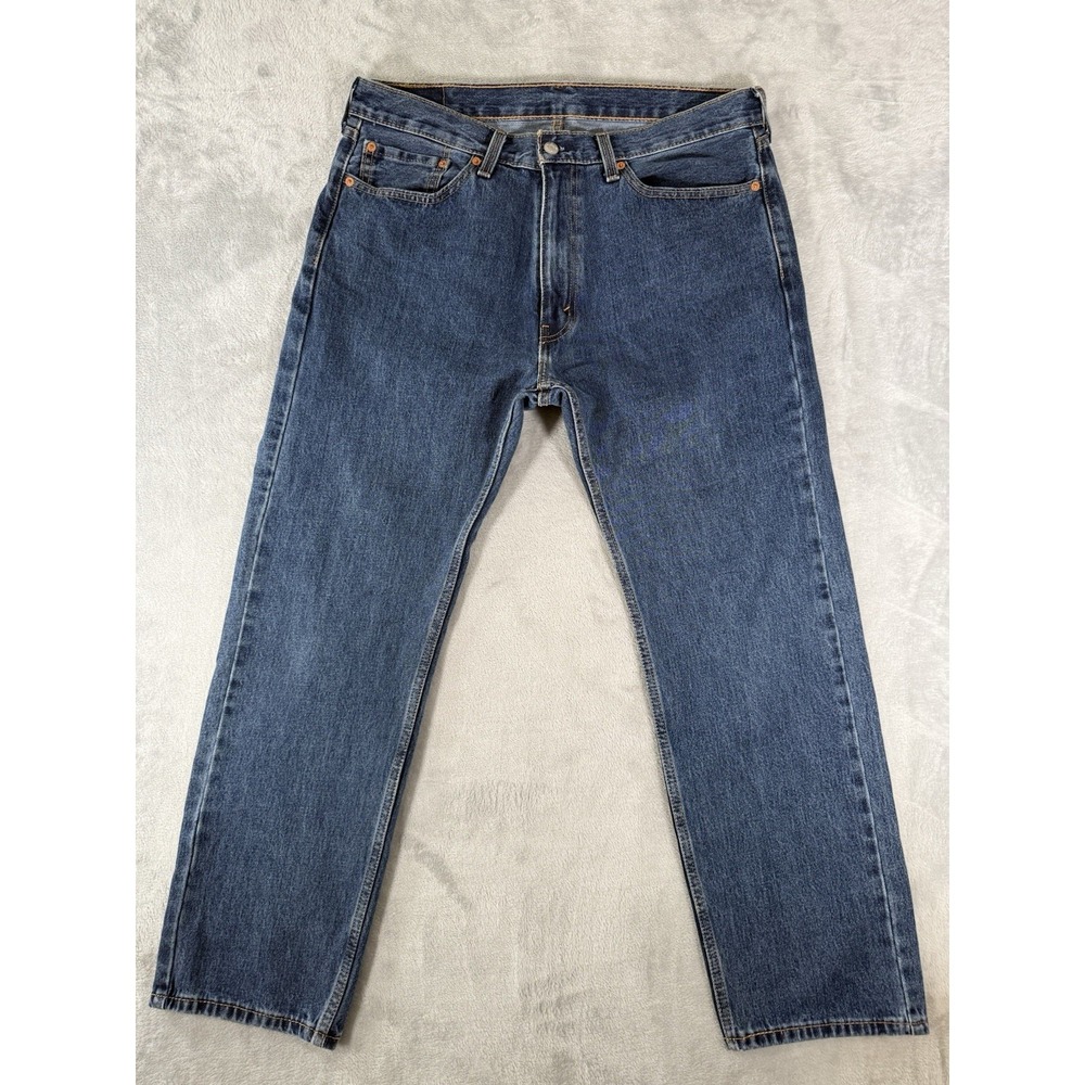Levis 505 Jeans Mens 36x30 Blue Denim Regular Fit Straight Leg